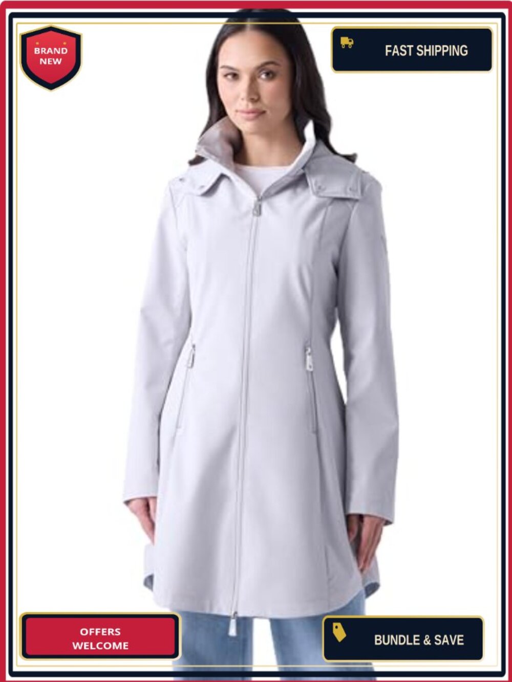 Women's Water Resistant Anorak Jacket with Logo Taping